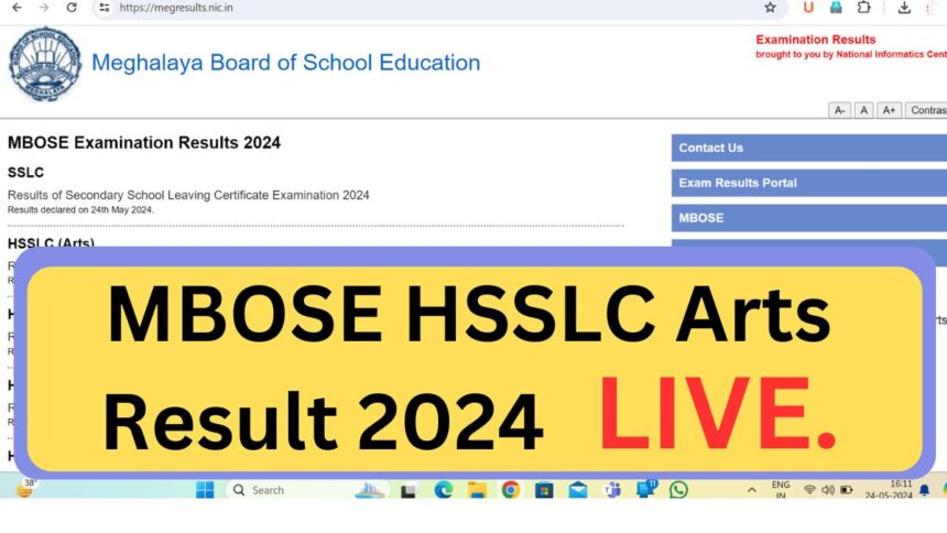 MBOSE HSSLC Arts Result 2024 LIVE